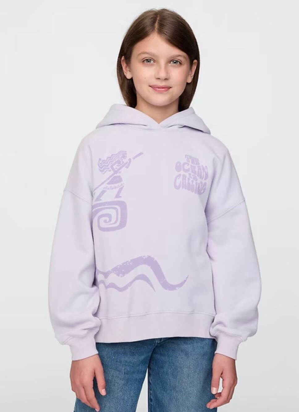 NEW Gap × Disney Kids SZ LARGE VintageSoft Oversized Hoodie Purple